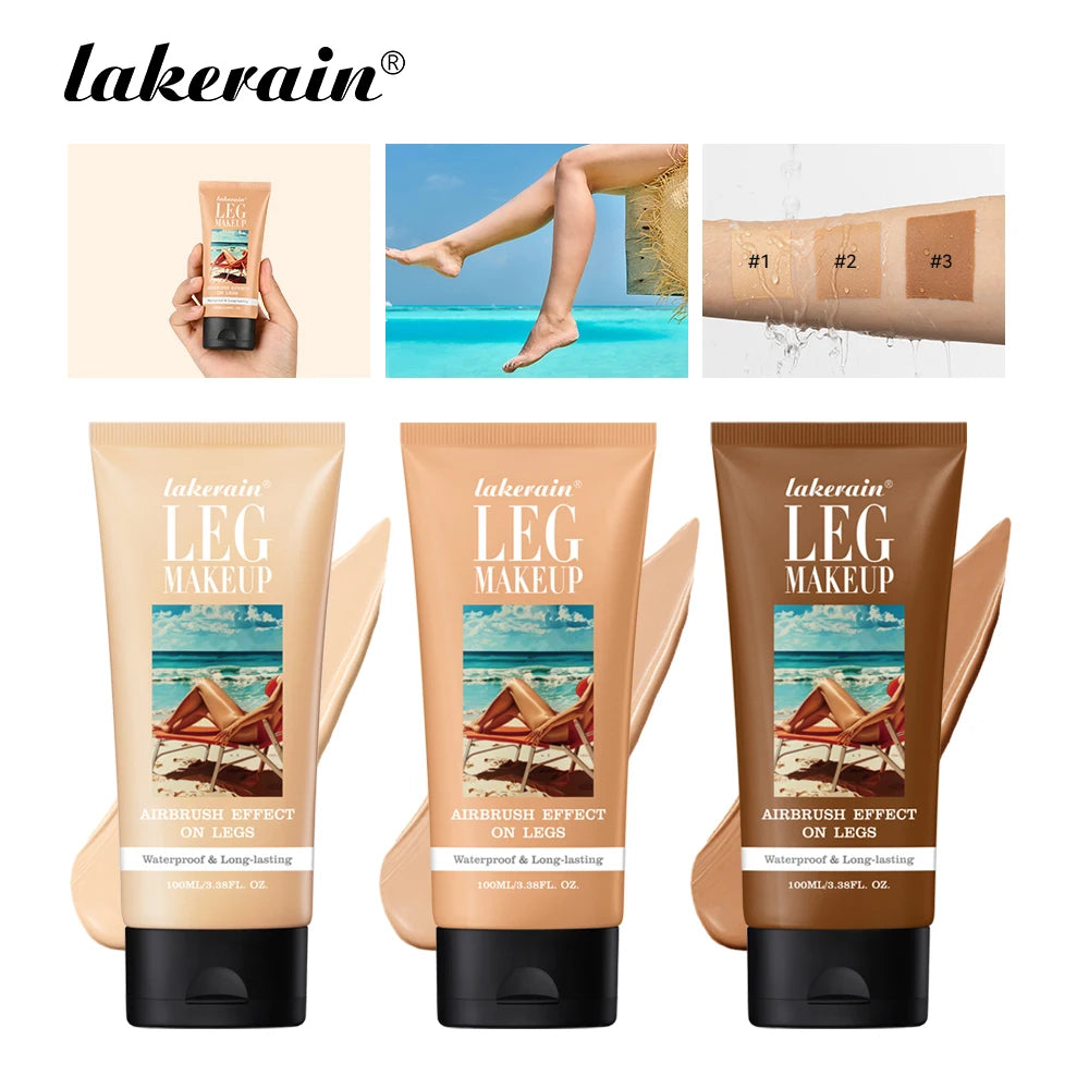 Lakerain Leg Makeup 100ML Long Lasting Moisturizing Waterproof Anti Transfer Concealer Even Skin Tone Body Foundation Leg Makeup