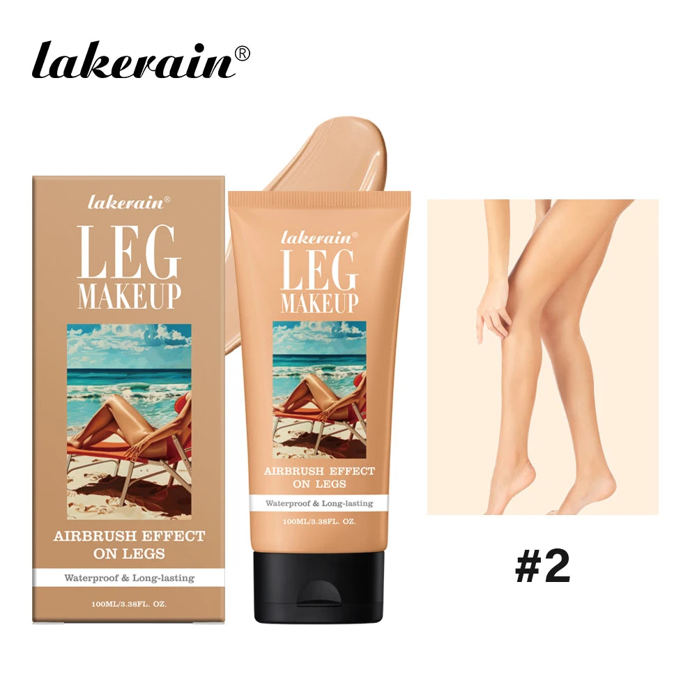 Lakerain Leg Makeup 100ML Long Lasting Moisturizing Waterproof Anti Transfer Concealer Even Skin Tone Body Foundation Leg Makeup