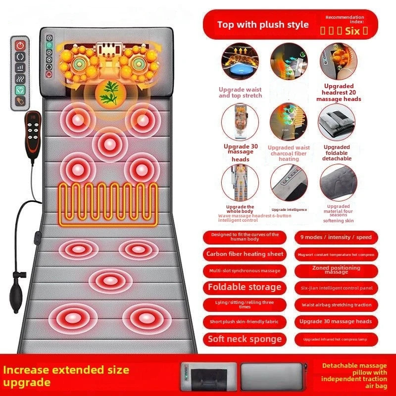 JAIYORL Multifunctional Lumbar Traction Massage Full Body Mattress Cushion