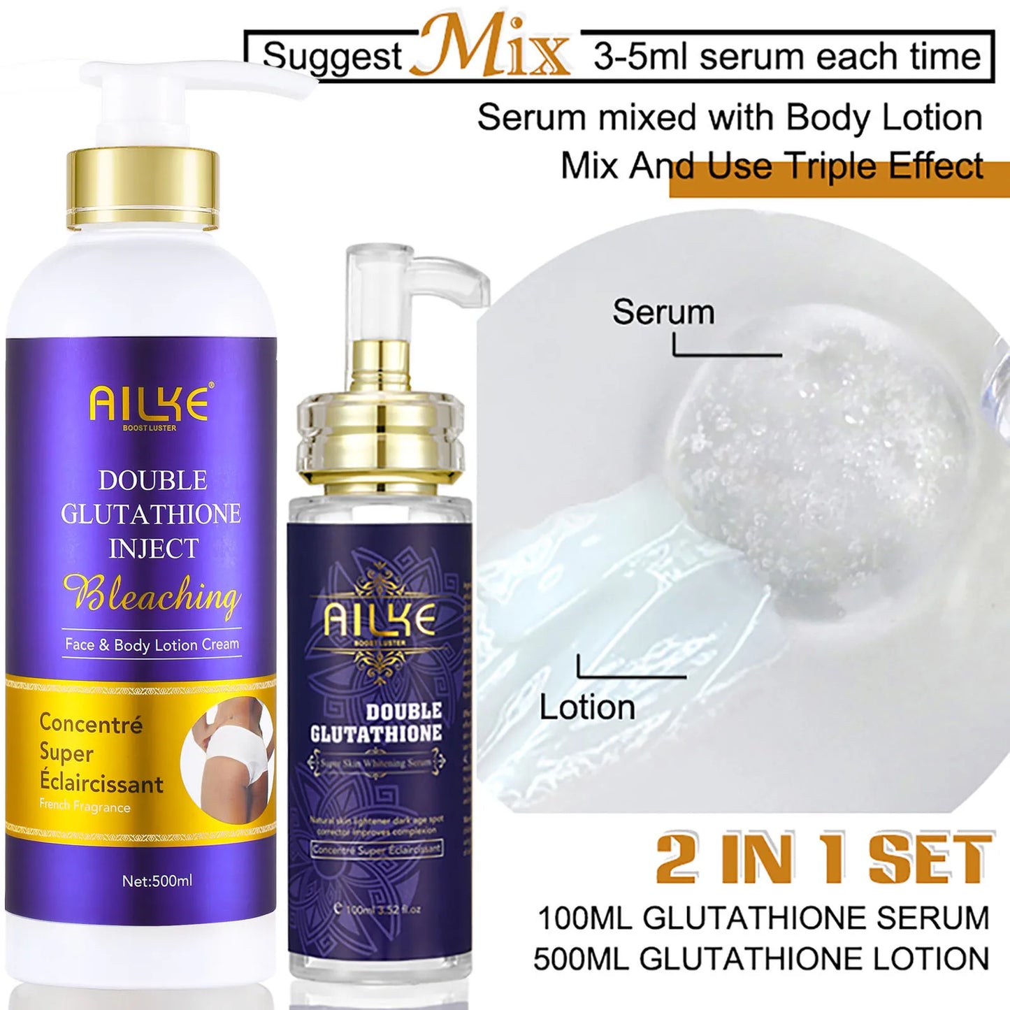AILKE Glutathione 5 In 1 Skin Care Kit For Brightening