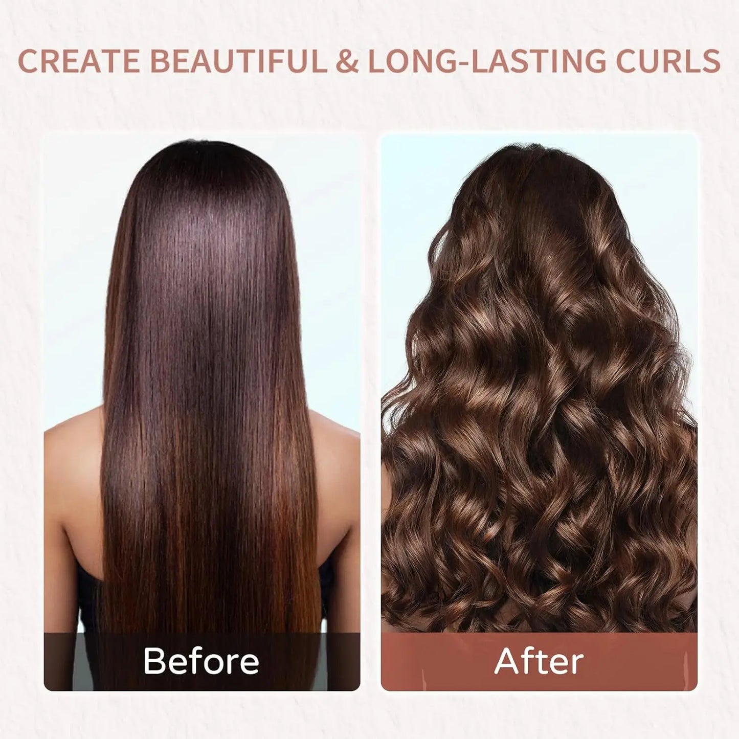 Rotating Curling Wand with 12 Temperature and Memory Mode