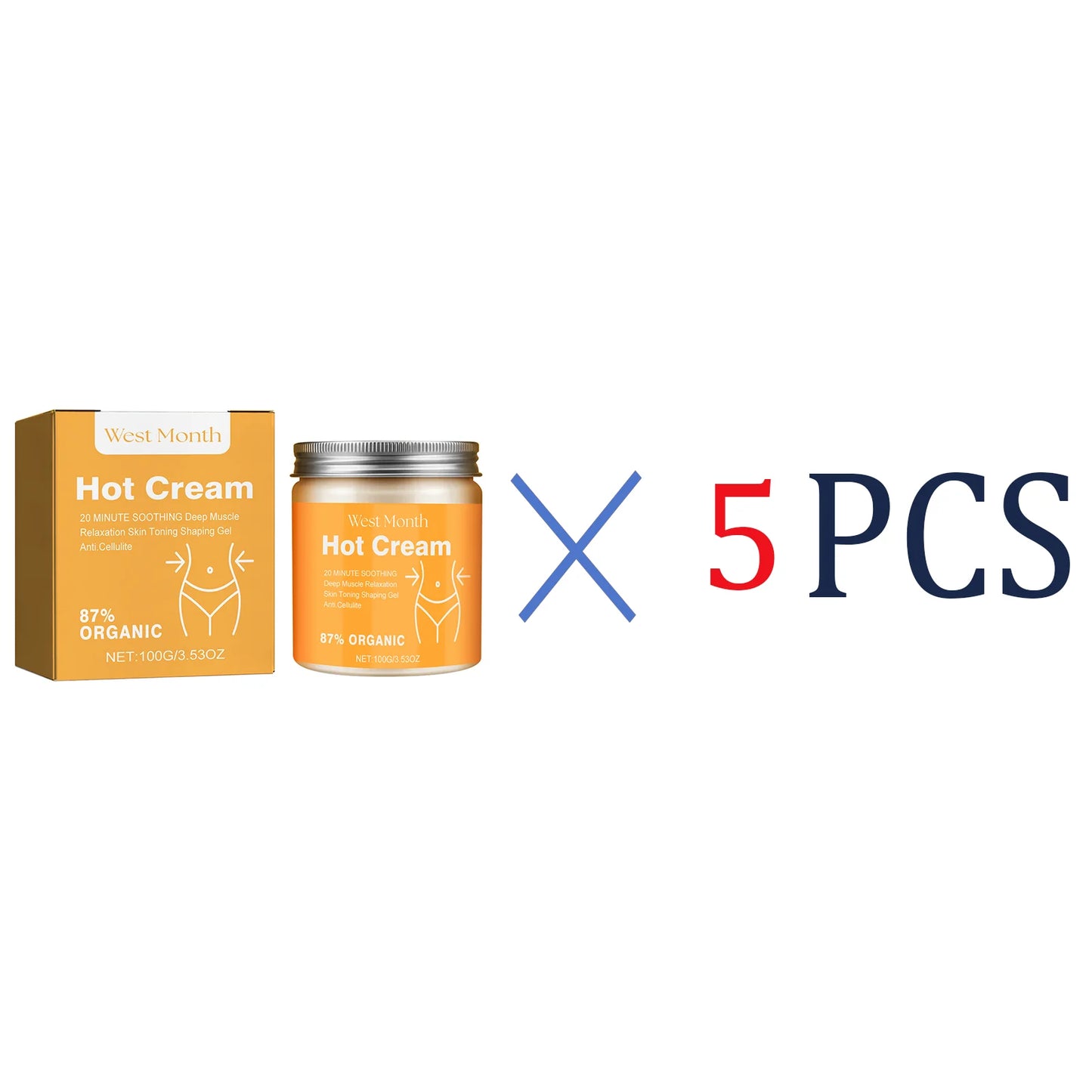 87 Organic Anti Cellulite Slimming Cream Thermogenic Fat Burner Targeted Firming